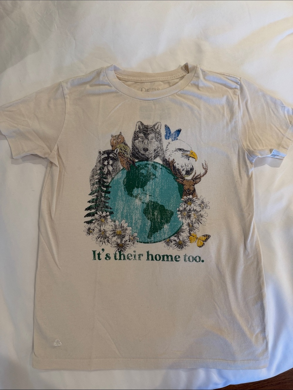 Beige 'It's Their Home Too' Wildlife Earth Art Print - White/Teal Accents
